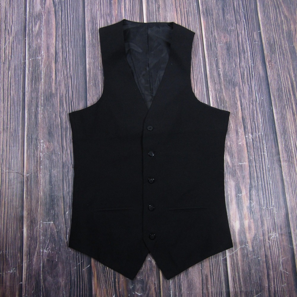 Southeastern Vest Mens 32 Black Suit Waistcoat 5-Button Formal‎ Business Dress